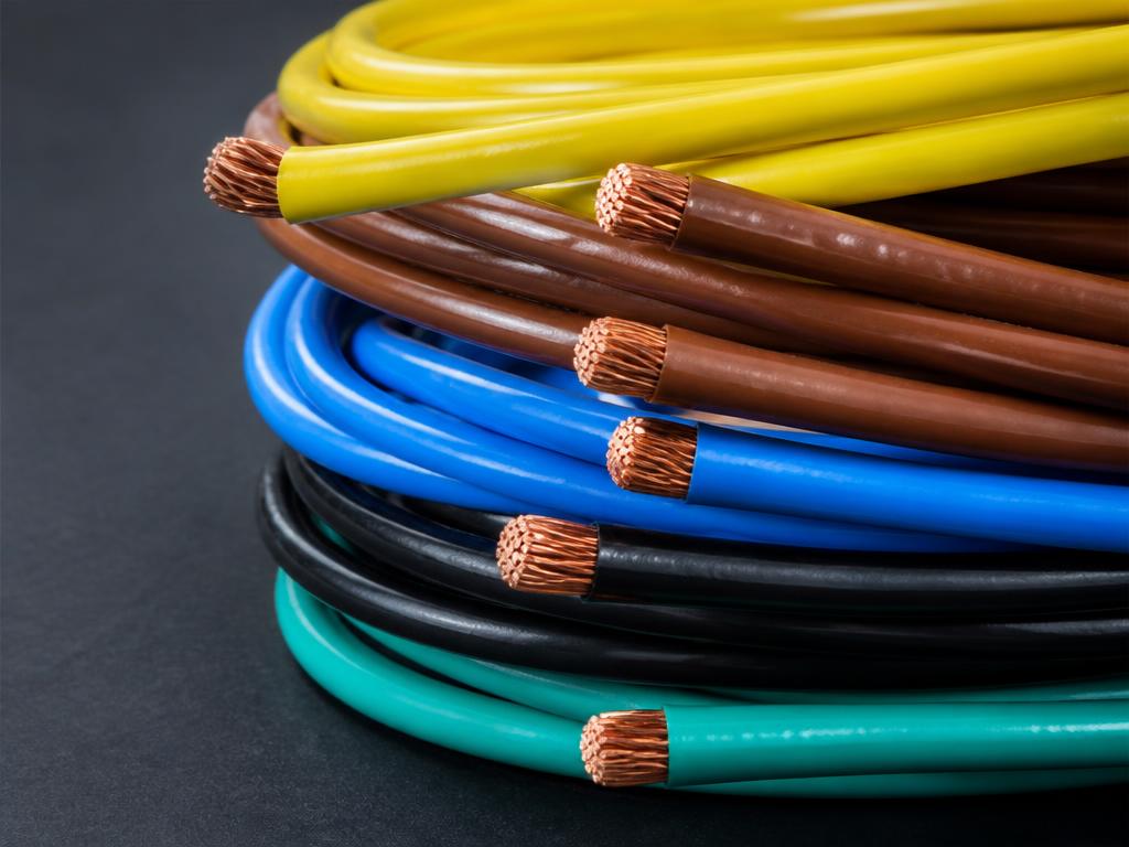 Condutores flexíveis coloridos com pontas de cobre encordoado à mostra
